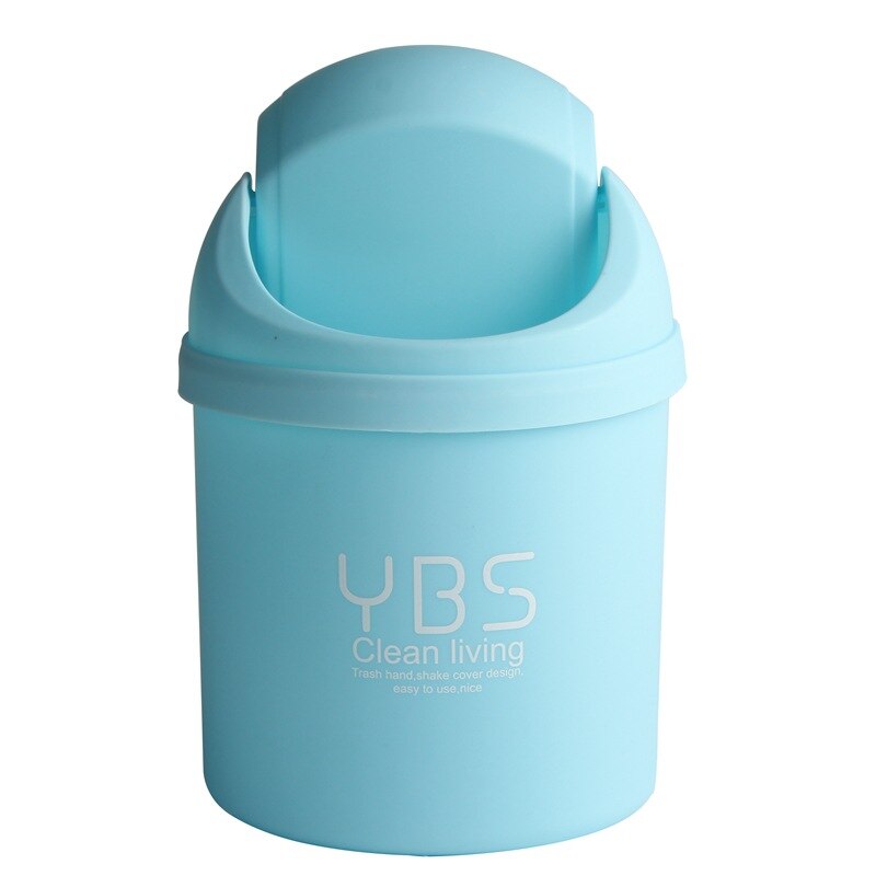 1PC bureau Mini boîte de rangement de bureau conteneur à déchets bureau nettoyage baril petite Table bureau organisateur stockage poubelles: Blue