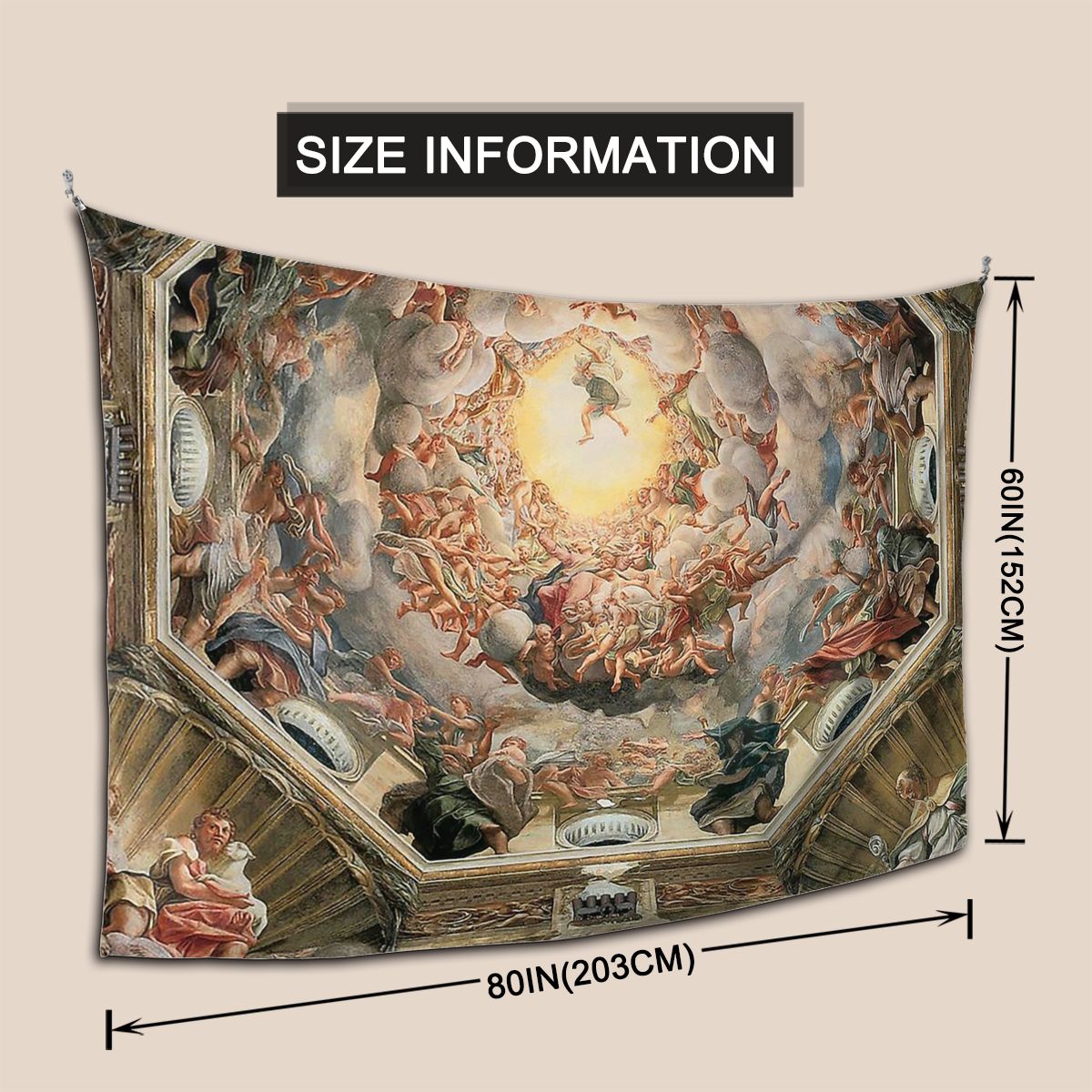 Sixtijnse Kapel Plafond Michelangelo Tapijt Deken Tafelkleed Renaissance Wolken Sky Wandtapijten Polyester Picknick Deken