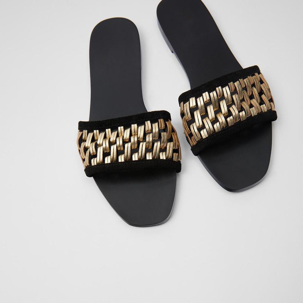Mærke sko kvinder udendørs sommer tøfler plus størrelse 35-41 dame strand slide flip flops nitte åben tå kvindelige flip flops