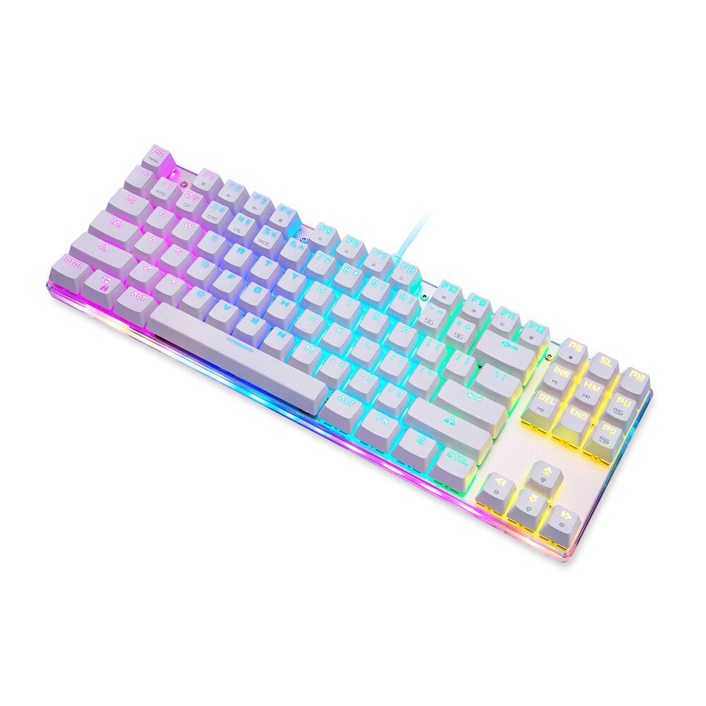 Keyboards Gaming White MotoSpeed K87s Colorful Illuminated Backlight Usb Wired Gaming Backlit Keyboard