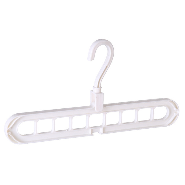 Clothes hangers 9-hole Multi-port Support Circle Magic Clothes Hanger Support baby Coat Hanger Multifunction Plastic Drying Rack: Beige