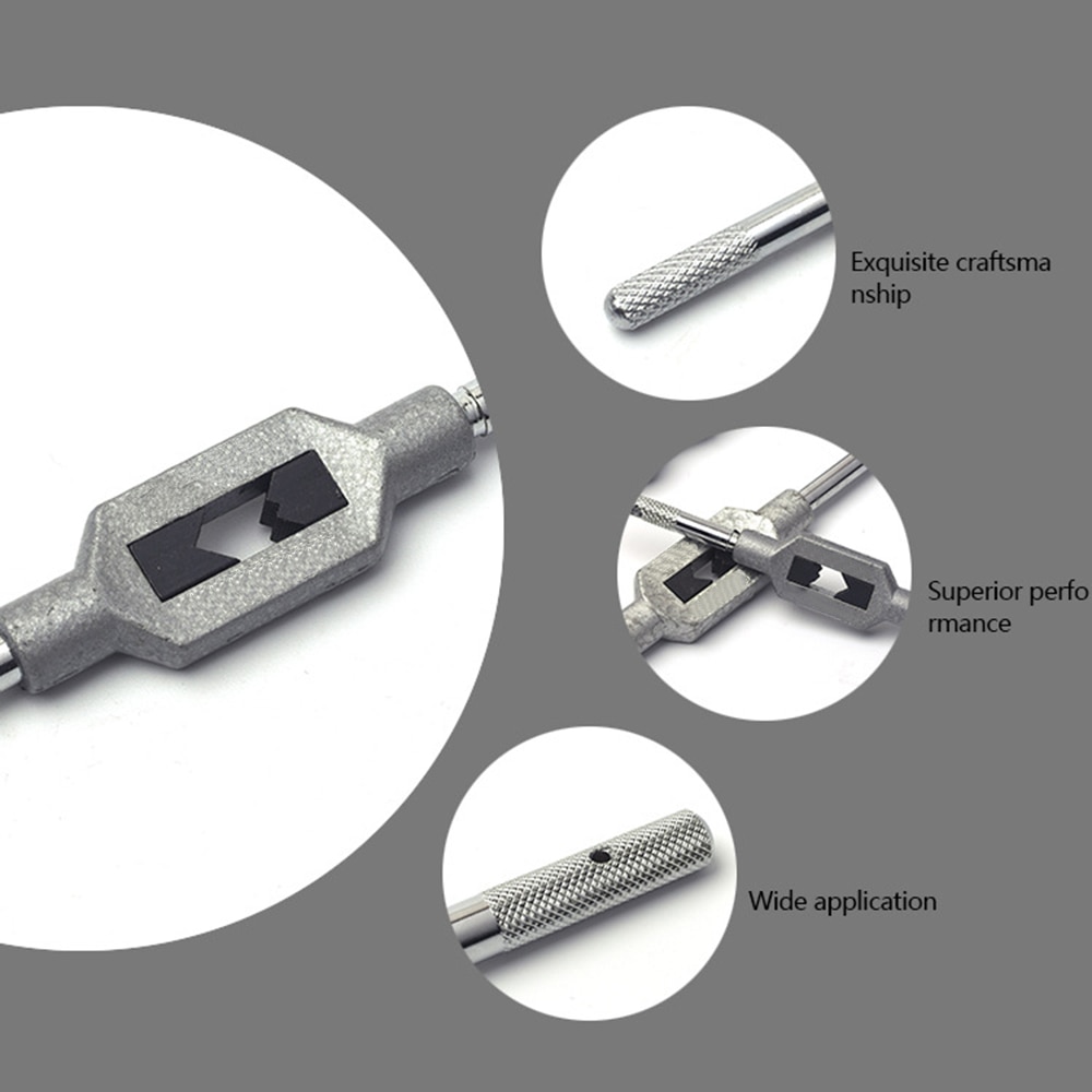 Llave de terraja de mano ajustable, M1-10, mango métrico de M1-12Thread, accesorios de herramienta para grifos y juego de troqueles
