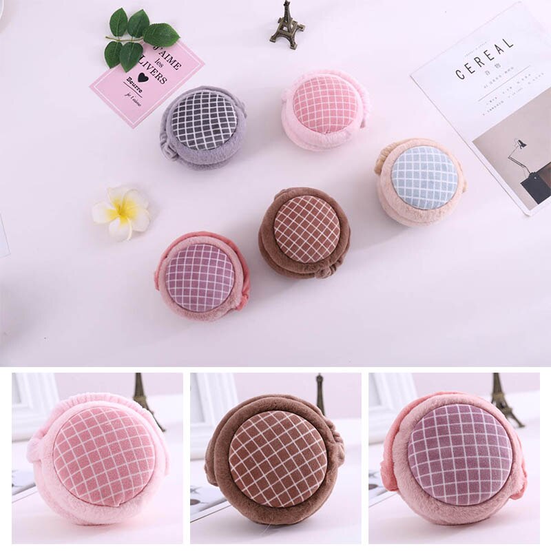 Calymel Folding Hamburger Earmuffs Lady's Ear Warmer Winter Anti Freezing Plush Ear Protectors Earlap