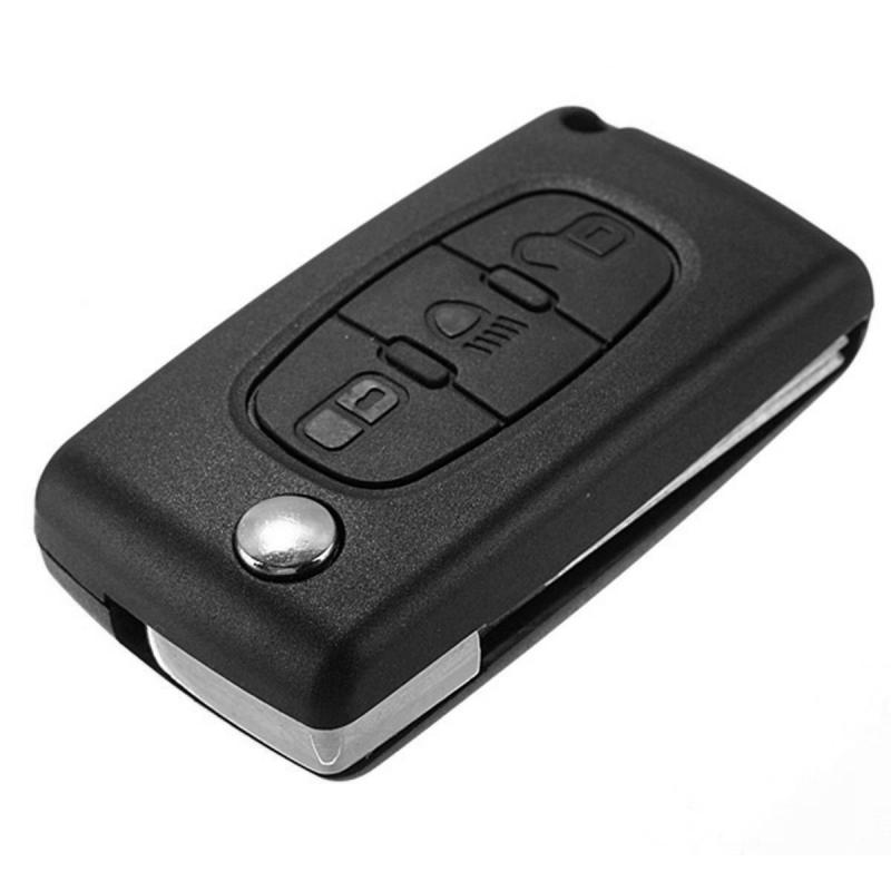 Udskiftning 3 knap flip fjernbetjening nøgle etui til citroen  c3 c4 c5 c6 picasso bil nøgle sag shell fob bil fjern nøgle auto tilbehør: Default Title