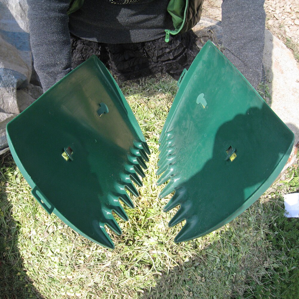 1 par havebladskovle grabber håndrivere stor størrelse bærbar multifunktionel til blade græsplæne snavs skrald afhentningsværktøj