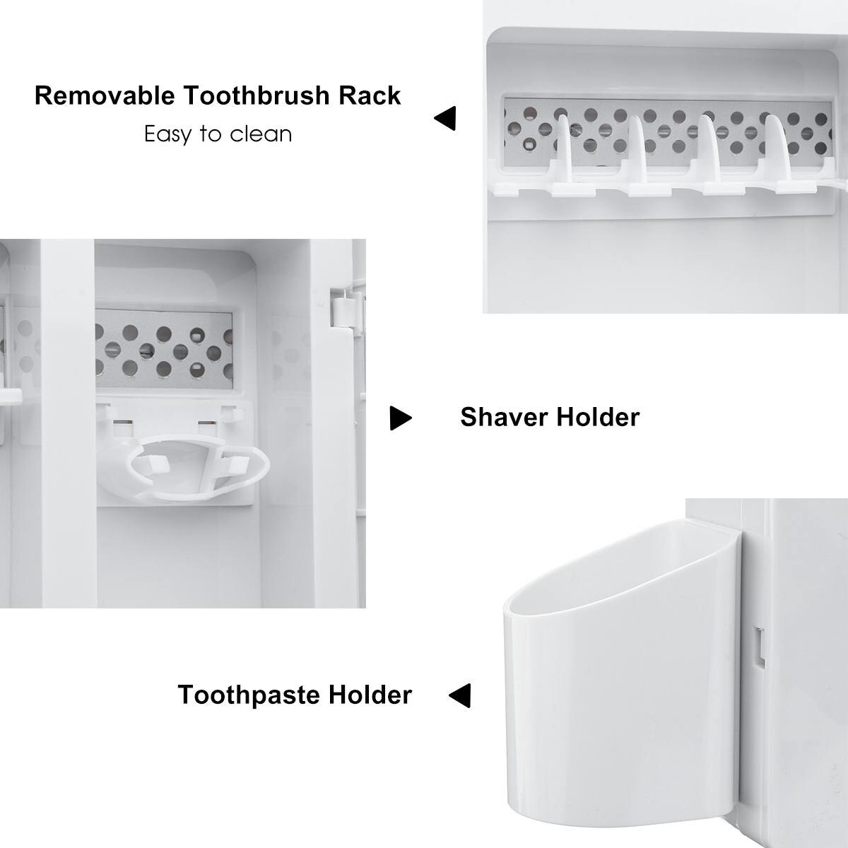 3 in 1 Ultraviolet Toothbrush Sterilizer Box UV Light USB Sterilizer Shaver Disinfection Bathroom Organizer Toothpaste Holder