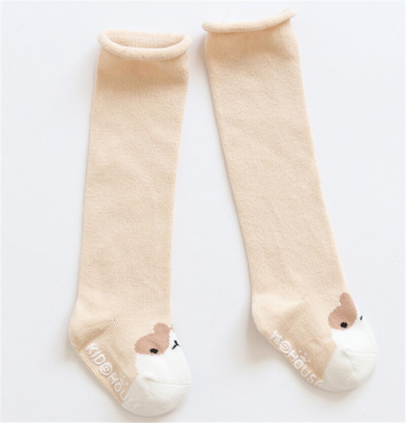 Schattige Baby Kousen Katoen Knie Hoge Kousen Anti-Slip Lange Been Warmer Unisex Kids Kousen voor 0-3 jaar: C / S