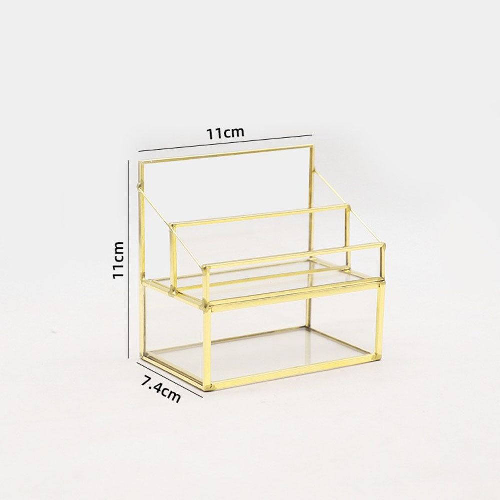 Soporte para tarjetas de visita de vidrio y Metal, soporte para presentación de Tarjeta De Nombre de oficina, organizador duradero para tarjetas de visita