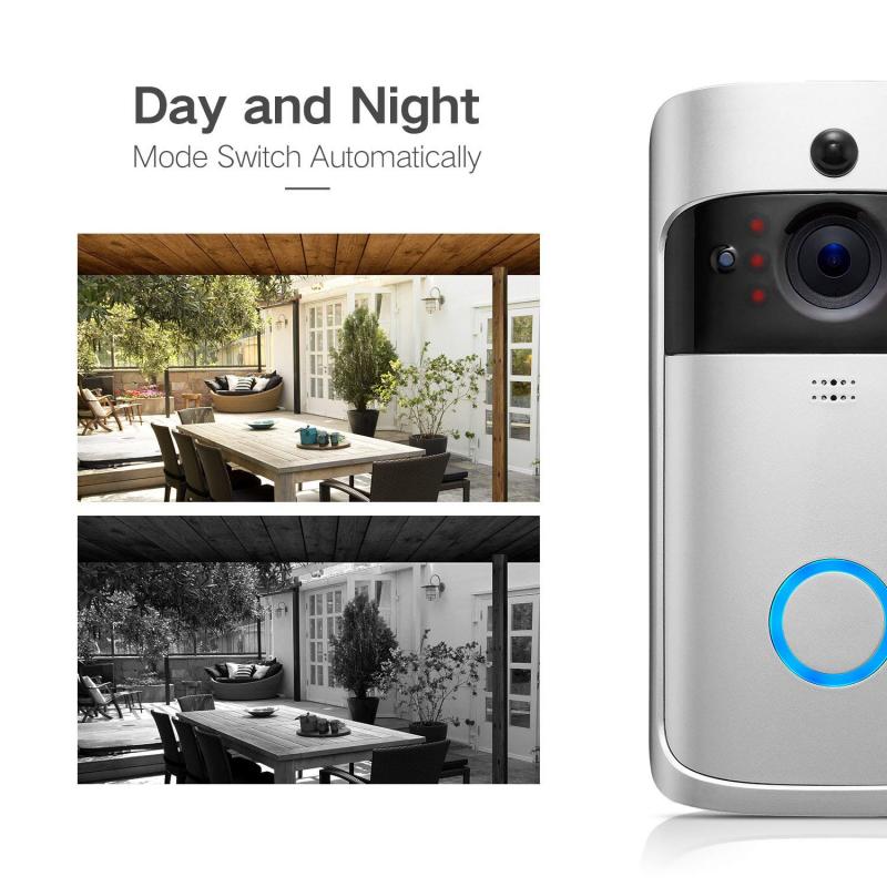 V5 Wifi Smart Deurbel Ip Video Intercom Deurtelefoon Deurbel Wifi Deurbel Camera Ir Alarm Draadloze Beveiliging Camera Pir detecteren
