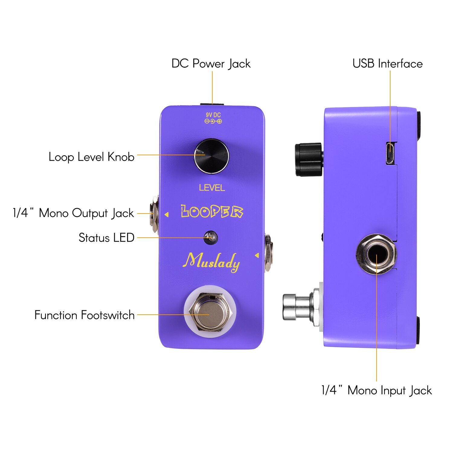 Muslady guitar pedal Mini Looper Effect Pedal Guitar Loopers Bass Loop Pedal with USB Interface guitar accessories guitar pedal
