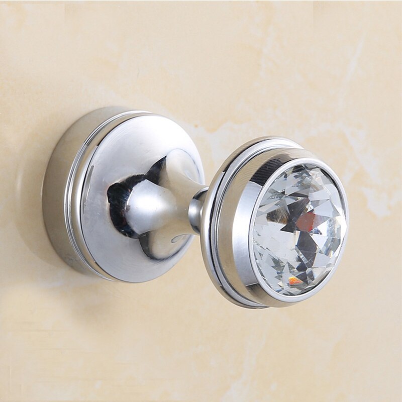 Mini Robe Hook, Bathroom Shower and Bath Sponge Hooks Coat Hanger Hooks, Wall Mounted Screwed: Crystal Hook - Chrom