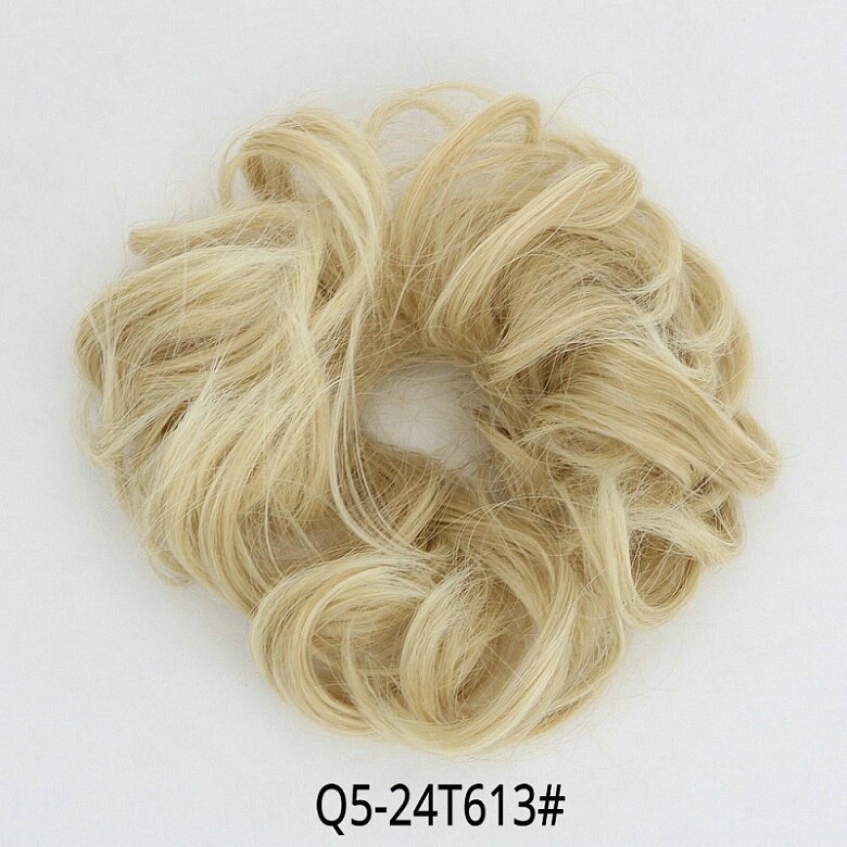 Chignon Hair Bun Hair Pieces Hair Scrunchie Extensions Synthetic Wig For Women Curly Chignon Accessories Hairpiece Extension: Q5-24T613