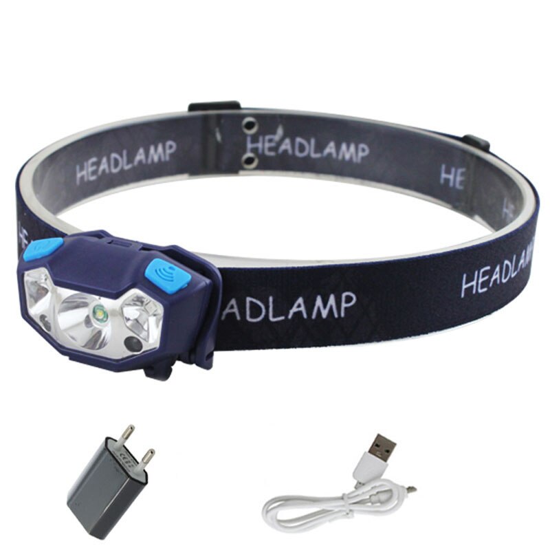 Z10 6000Lm potente linterna frontal recargable LED cuerpo Sensor de movimiento cabeza linterna de acampada lámpara con USB: Option E