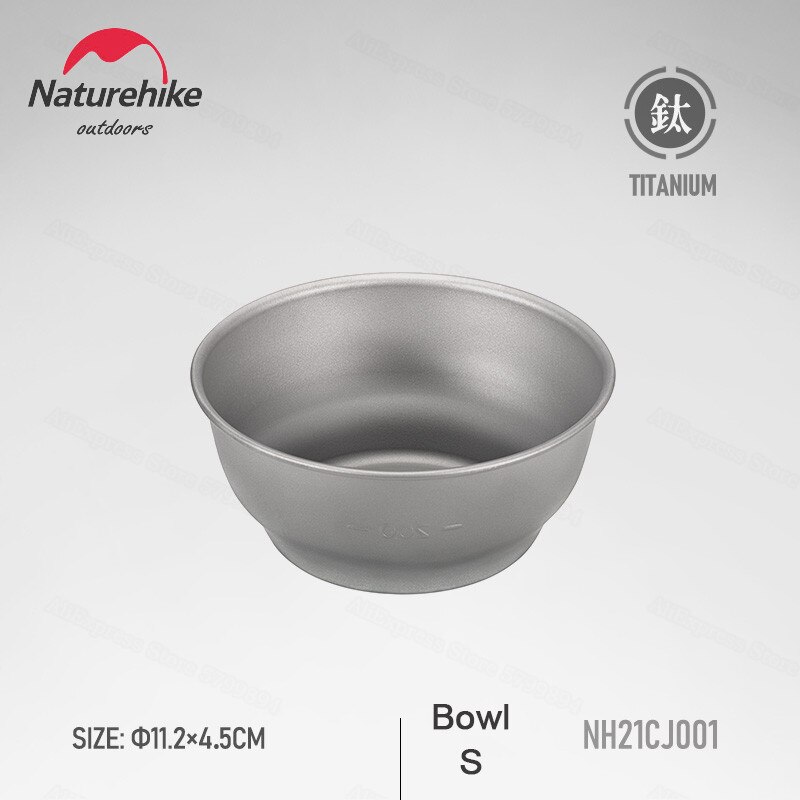 Naturehike Outdoor Pure Titanium Servies Draagbare Picknick Set Barbecue Apparaat Titanium Schotel Kom Voedsel Apparatuur Ultralight: S-Bowl