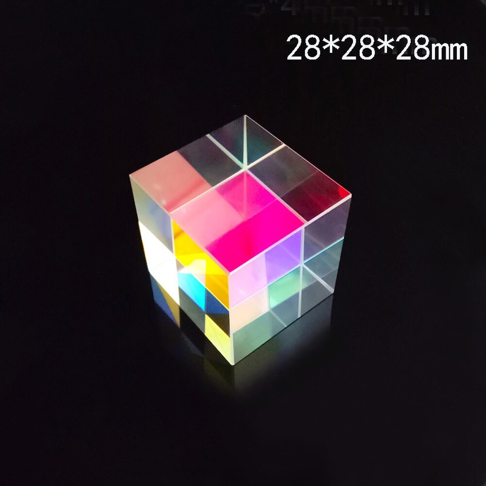 Cubo de luz de 6 caras con prisma cuadrado, Prisma de Color, lente de vidrio óptico, instrumento de experimento