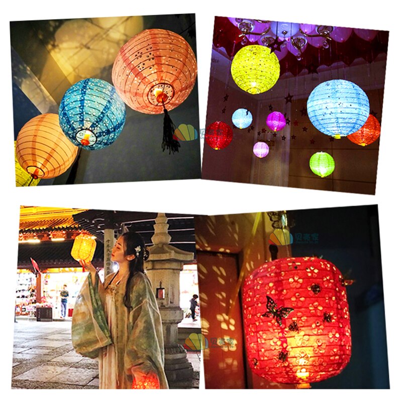 Chino hueco farol de papel decoración niños Diy de mediados de otoño linterna para eventos portátil brillante linterna vacaciones decoración lámpara