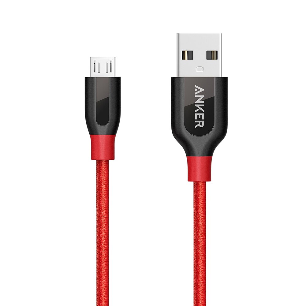 Anker Powerline+ Micro USB Premium Durable Cable [Double Braided Nylon] for Samsung, Nexus, LG, Motorola, Android Smartphones: Red