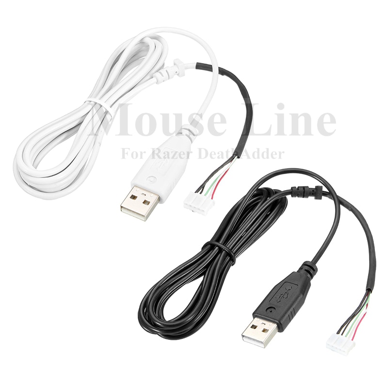 Gaming muis usb muiskabel vervangende draad voor razer deathadder 1800 3500 abyssus wit zwart deathadder elite