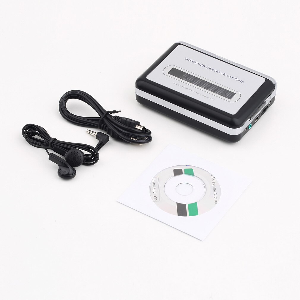 Top USB2.0 Portable Tape to PC Super Cassette To MP3 Audio Music CD Digital Player Converter Capture Recorder +Headphone
