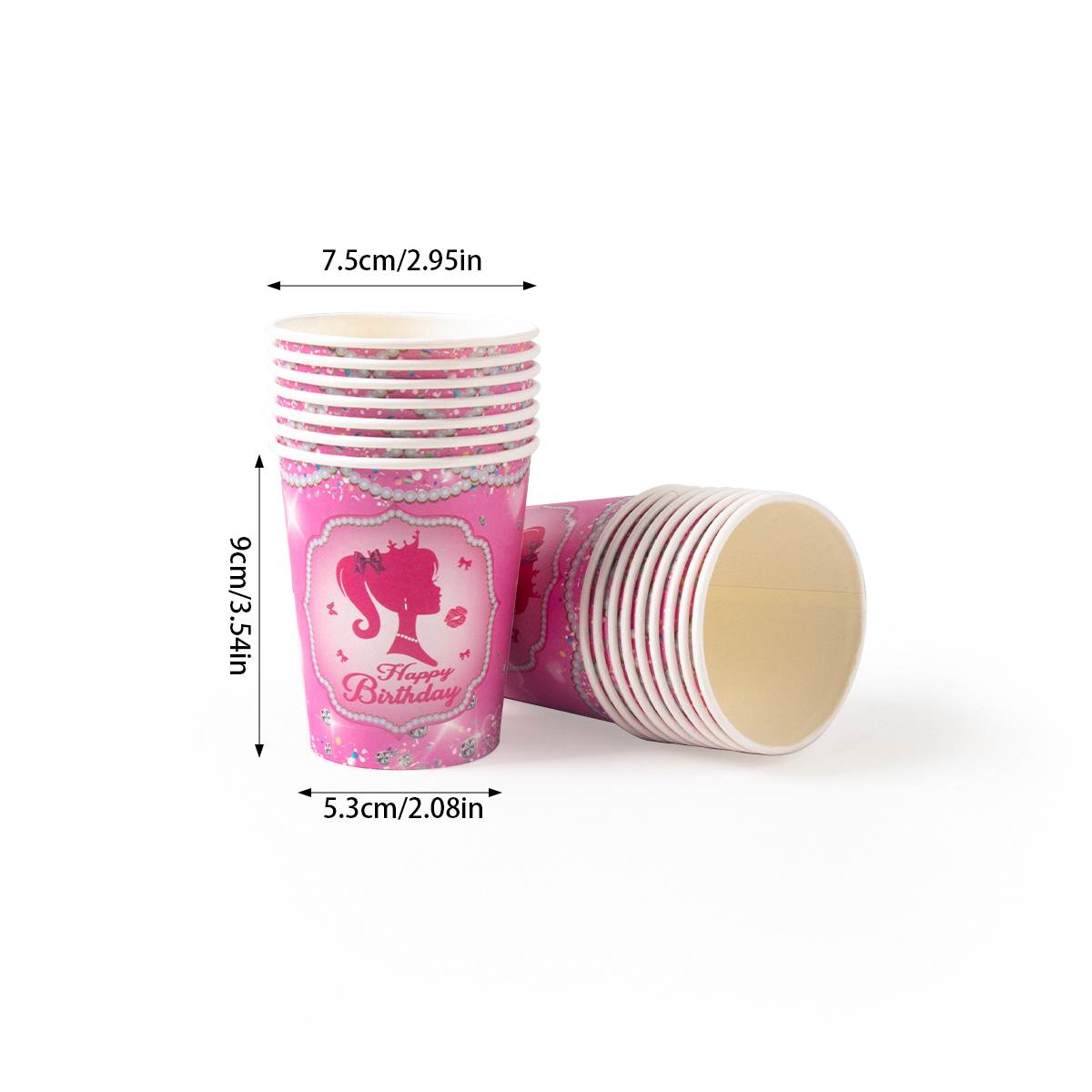 Vaisselle jetable pour fête à thème rose pour filles, assiette en papier, tasse, serviette, princesse, décor de fête d'anniversaire pour enfants, fournitures de réception pour bébé