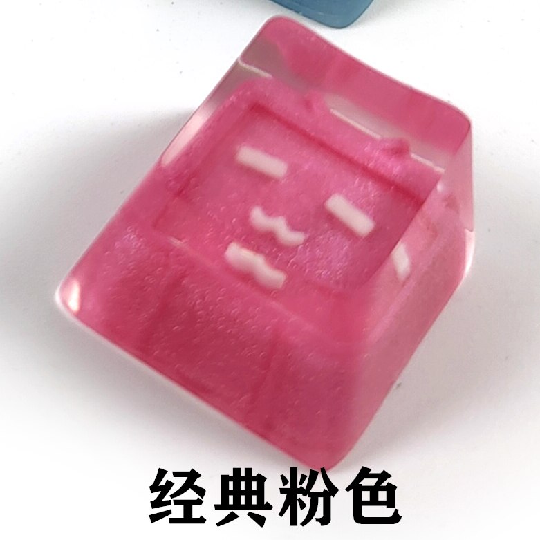 1pc handmade resin keycap for MX switches mechanical keyboard personality backlit keycaps for bilibili: Pink