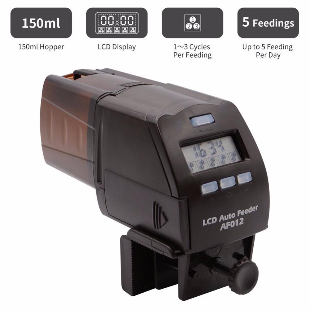 Digital LCD Automatic Fish Feeder Aquarium Tank Pond Auto Fish Feeder Timer Food Feeder Timer Capacity Adjustable