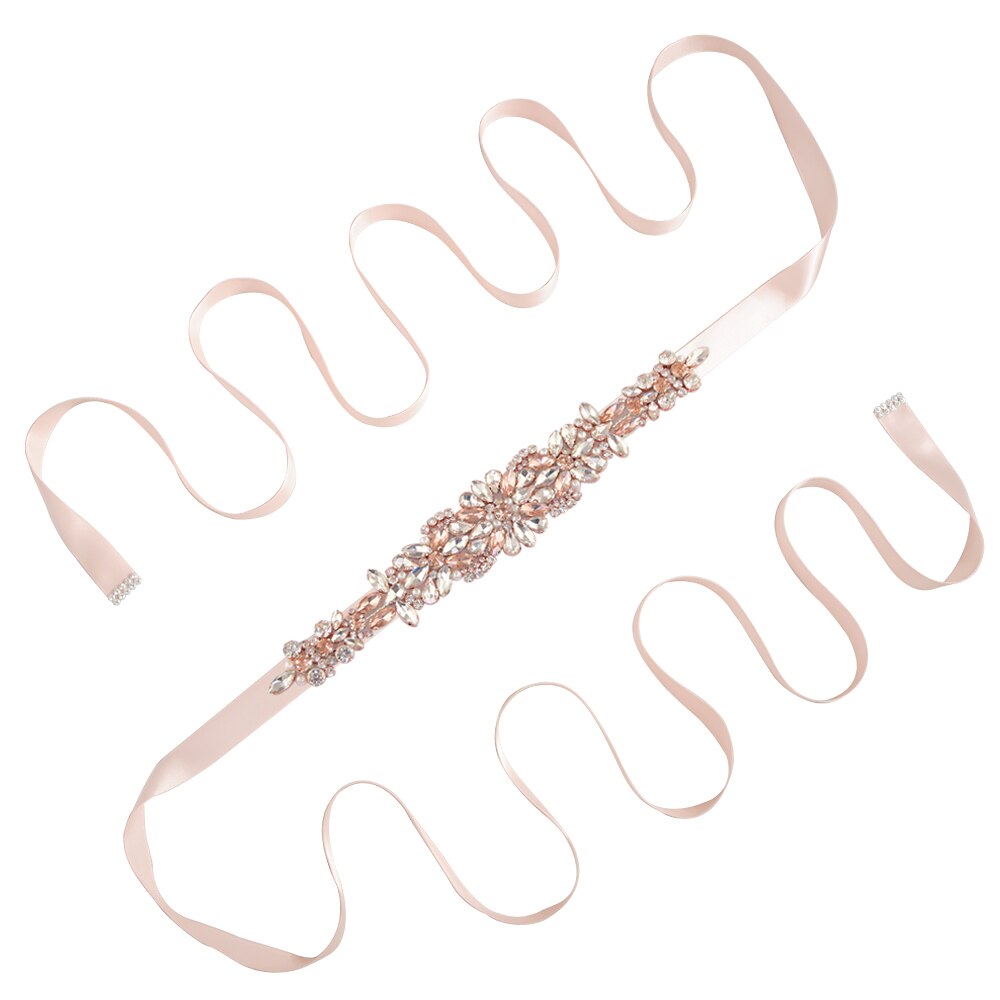 Jahrgang Rosa Kleid Gürtel Rose Gold Hochzeit Gürtel für Frauen Schmuck Gürtel Strass Schärpe Braut Juwel Gürtel Abendkleid Gürtel: Baby Rosa