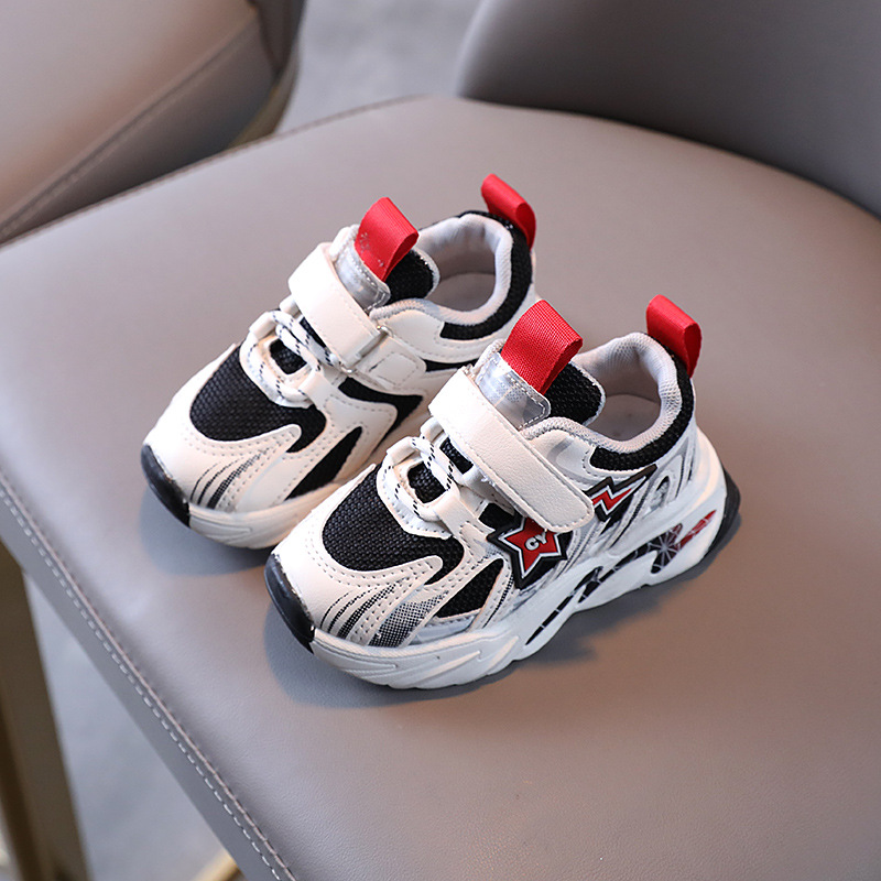 Children Sports Shoes Girls Autumn Style Breathable Air-mesh Shoes Boy Sneakers Baby Soft Soled Shoes Non-slip: black / 29