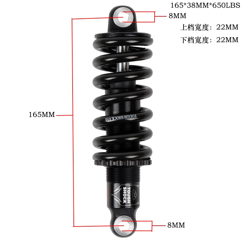 Bike Rear Shock Absorber Suspension Shocks Spring Durable Downhill Mountain Bike shock 165/190MM*550/650/750/850LBS