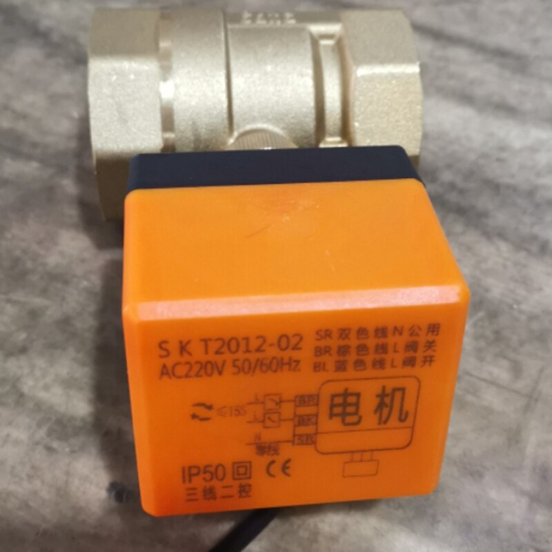 Ac 220V G2 Dn50 2-Way 3-Wire 2-Point Control Brass Electrical Motorized Ball Valve