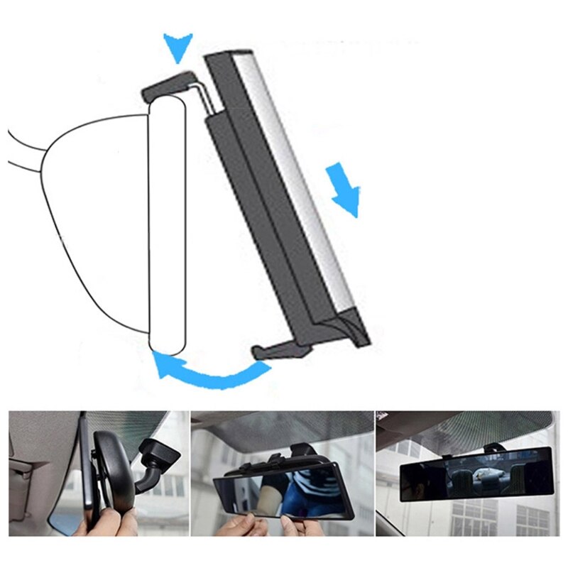 Car Convex Curve Rearview Mirror Expand Vision Interior Clip On Panoramic Wide Angle Back View Mirror for SUV Vehicles