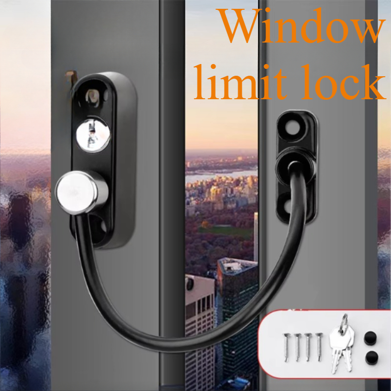 Stainless Steel Window Lock Children's Safety Lock High-rise Falling Protection Push-pull Stopper Anti-theft Window Lock