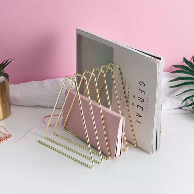 Flexible Bookend Metal Book Holder Desktop Organizer Support Stand Shelf Rack