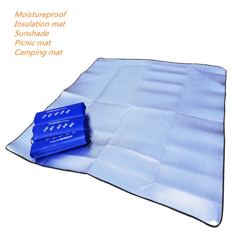 1pc campingmatta tältmadrass vattentät aluminiumfolie vikbar eva picknick stranddyna