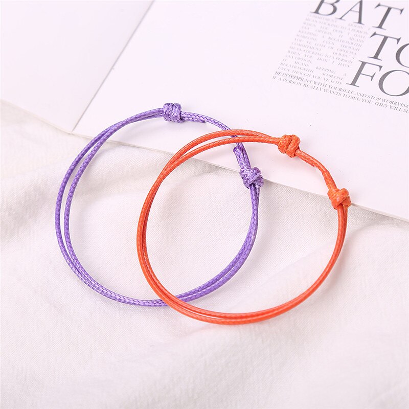 2 Pcs/set Colorful Rope Bracelets for Women and Men Couple Bracelet Jewelry Unisex Rope Chain Bracelet: B