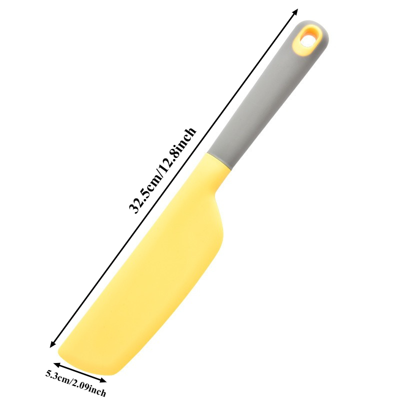 Espátula de silicona para fugas de cocina, pala densa, pescado frito, meleta, espátula antiadherente, herramientas de cocina: Caqui oscuro