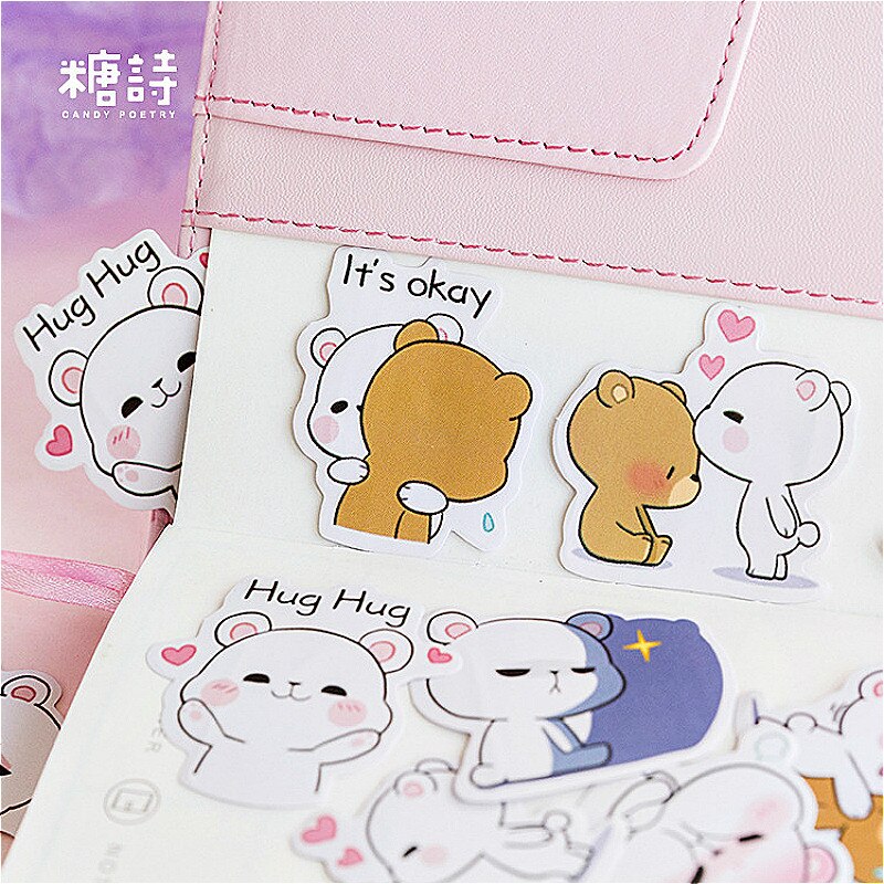 1 paquet dessin animé câlin ours bloc-Notes signets créatifs Notes autocollantes posté planificateur papeterie fournitures scolaires papeterie