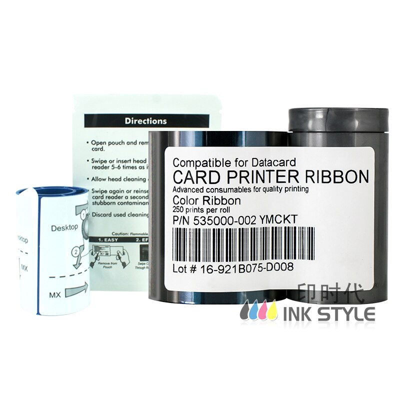 Per Datacard 535000-002 YMCKT Colore Del Nastro 250 stampe l'uso in CD800 CP40 CP40 + CP60 CP60 + CP80 stampante Carta D'IDENTITÀ