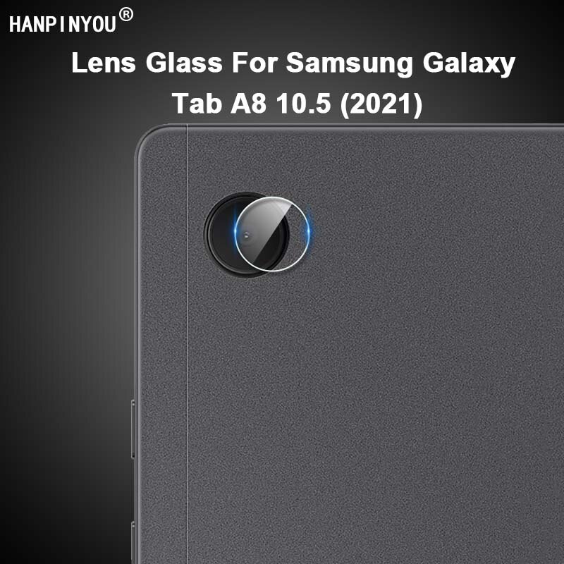 Ultraheldere, slanke beschermfolie voor de achterkant van de cameralens van de samsung galaxy tab  a8. deze beschermfolie is 10.5 van zacht gehard glas.