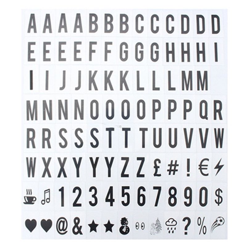 65.4x35mm cinématique Lightbox remplacement lettres et chiffres signes pour A4 éclairer boîte aux lettres signe Message Board noir 104