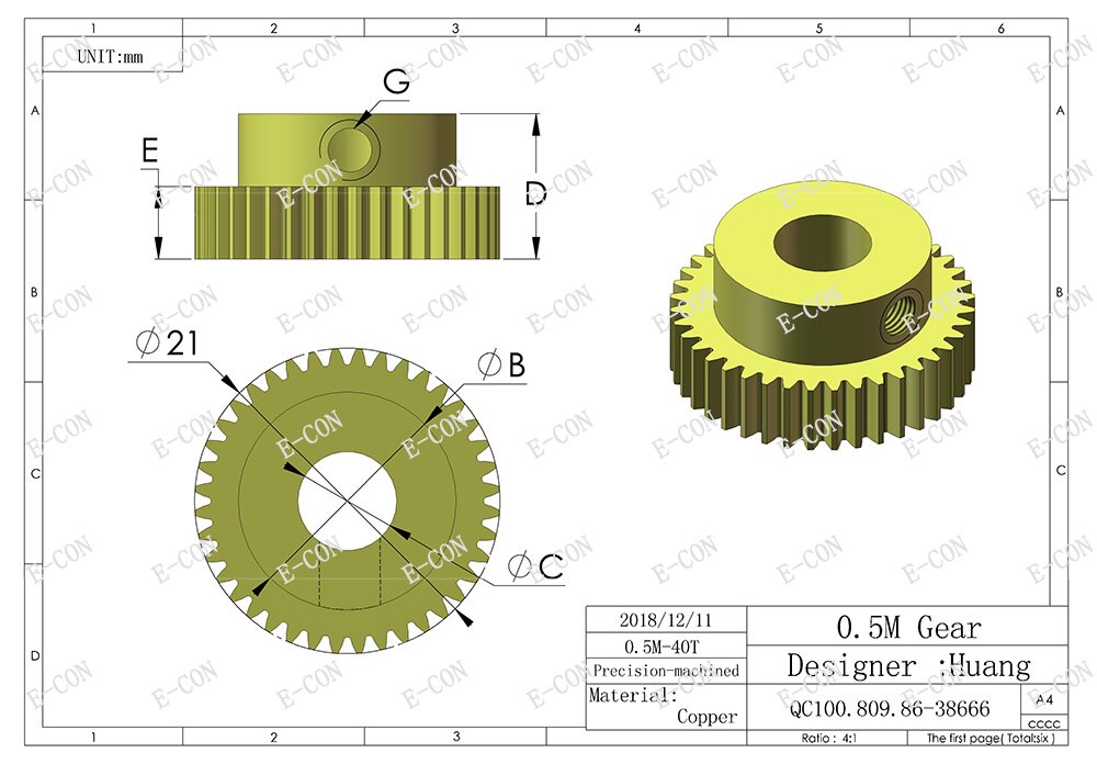1 st 0.5 m 40t 3mm/4mm/5mm/6mm/6.35mm/7mm/8mm/9mm/10mm/11mm/12mm borrhål 40 kuggmodul 0.5 motorkugghjul i metall med toppskruv