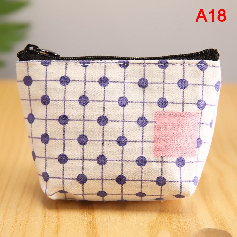 Cute Pink Canvas Coin Purse Coin Change Storage Bag Coin Bag: A18