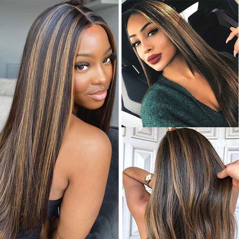 Tissage synthétique lisse SOKU Yaki avec petite fermeture en dentelle, lot de 6 extensions brunes de 14 à 18 pouces