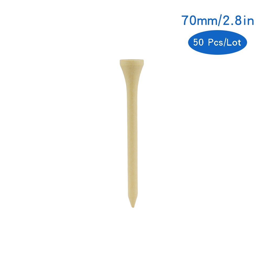 50 Stks/partij Golf Tees Plastic Hout Bamboe 4 Stijlen Golf Tee Kleurrijke Voor Over Sized Drivers, irons &amp; Hybriden. Langer Drives: 70mm wooden tees