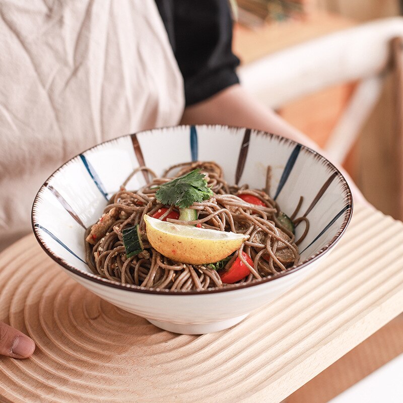 Japanese Hand-painted Japanese Style Home Ramen Bowl Hat Bowl Rice Bowl Ceramic Tableware Personality Big Soup Bowl