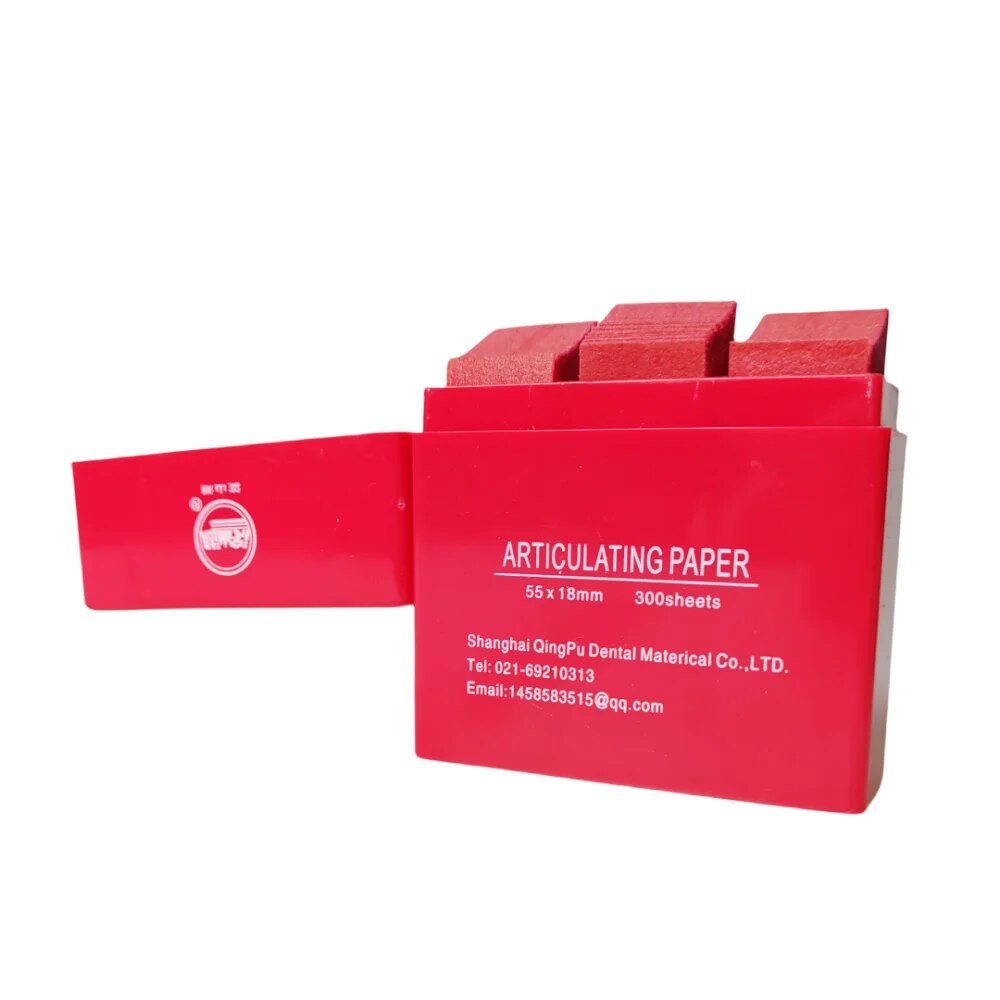 300 hojas/caja de papel de articulación Dental, tiras de mordida de doble cara, papel de articulación para blanqueamiento Dental, materiales de odontología