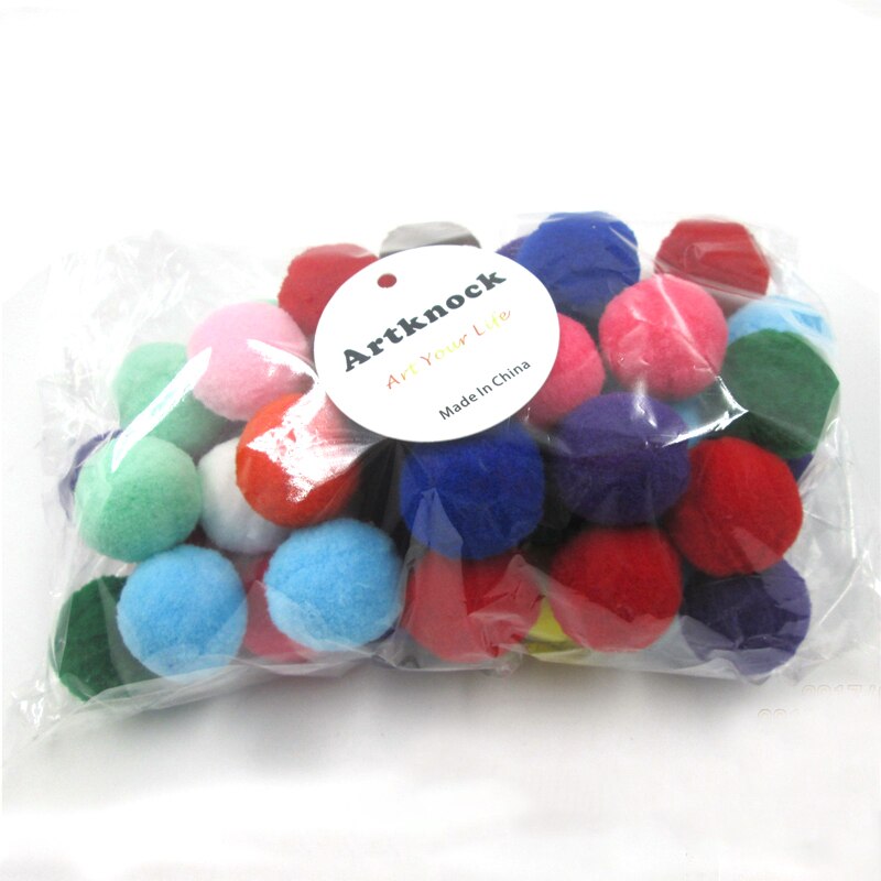 50 stk blandet farve fluffy pompon blød kugle pom pom kugler til diy børn legetøj tilbehør syforsyning craf