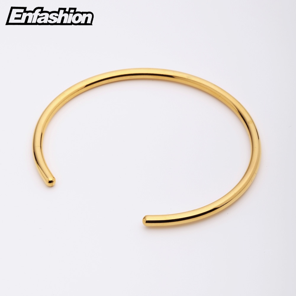 Enfashion Grund Manschette Armbinde Manchette Gold farbe edelstahl Armreif Armbinde Für Frauen und Männer Armbänder Armreifen Pulseiras