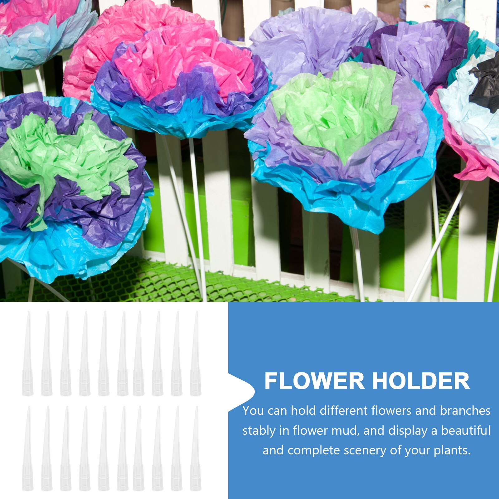 200 Pcs Flower Stems Water Tube Holder Fresh Flower Cake Spikes Flower Mud Inserts