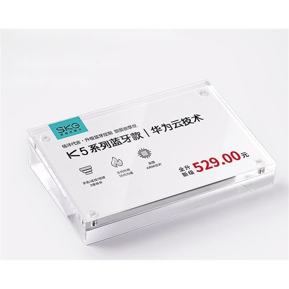 Slanted Card Holder Tabletop Information Display Crystal Acrylic Sign Board